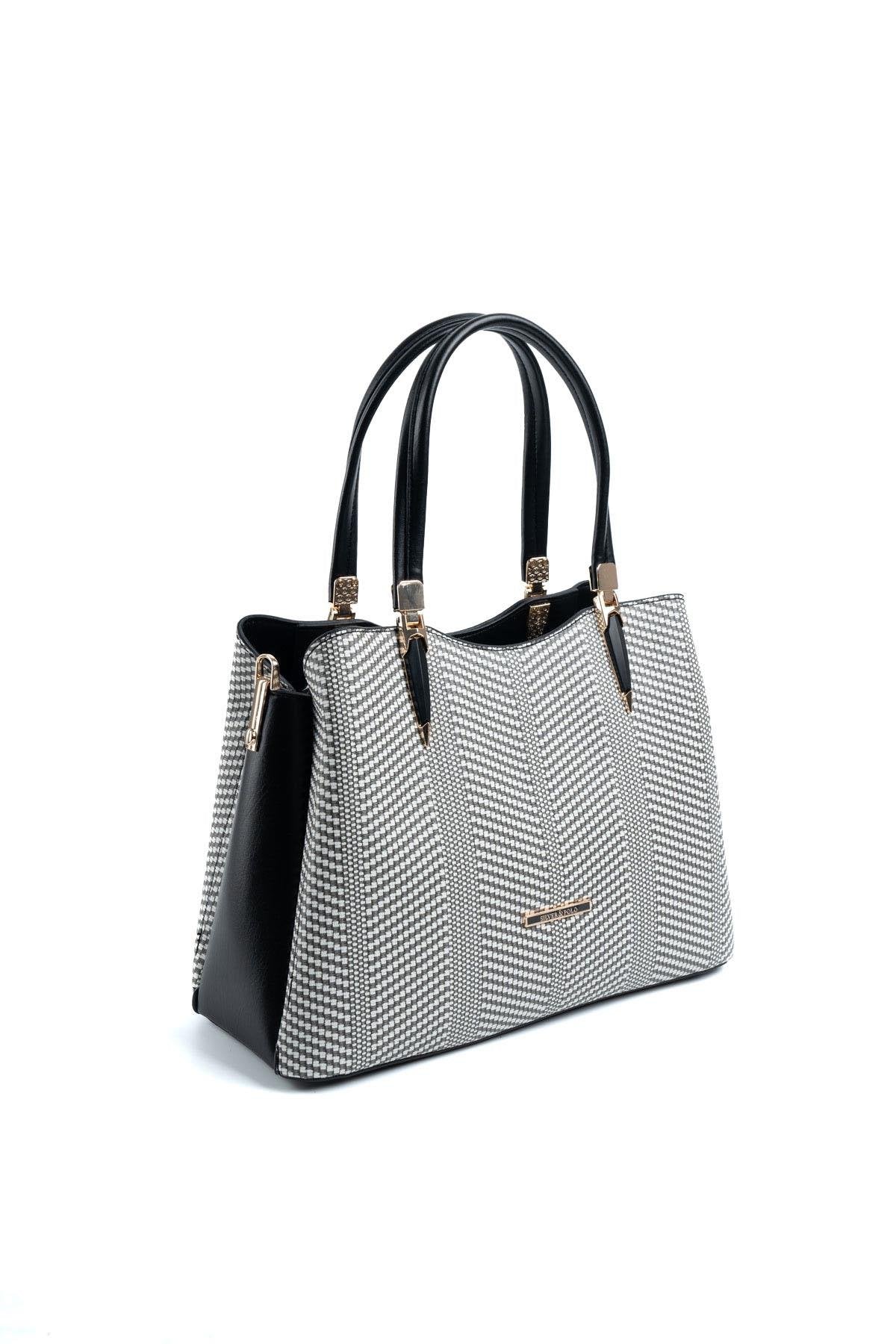 Silver & Polo Siyah Beyaz - Siyah SP1205 Kadın El Çantası