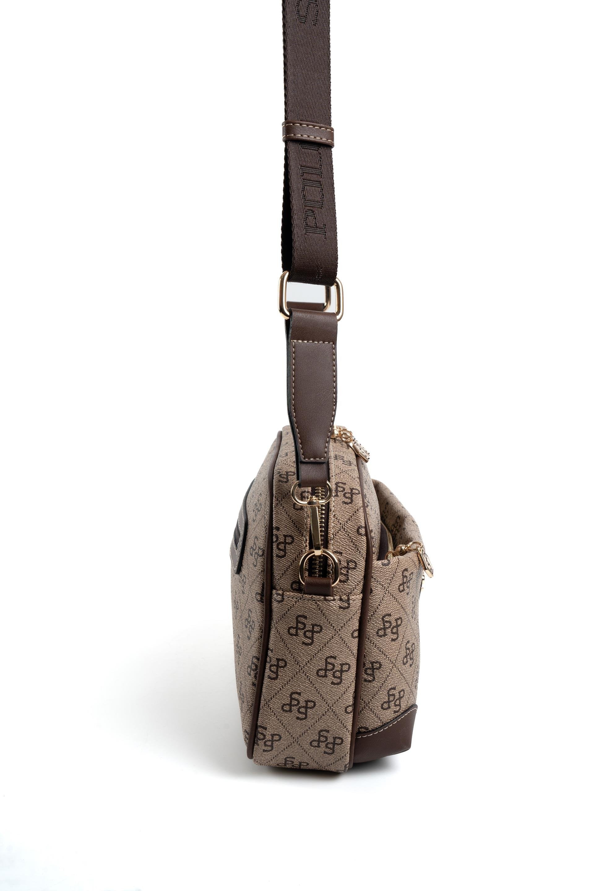 Silver & Polo Koyu Bej - Kahve SP1094 Kadın Çapraz Çanta