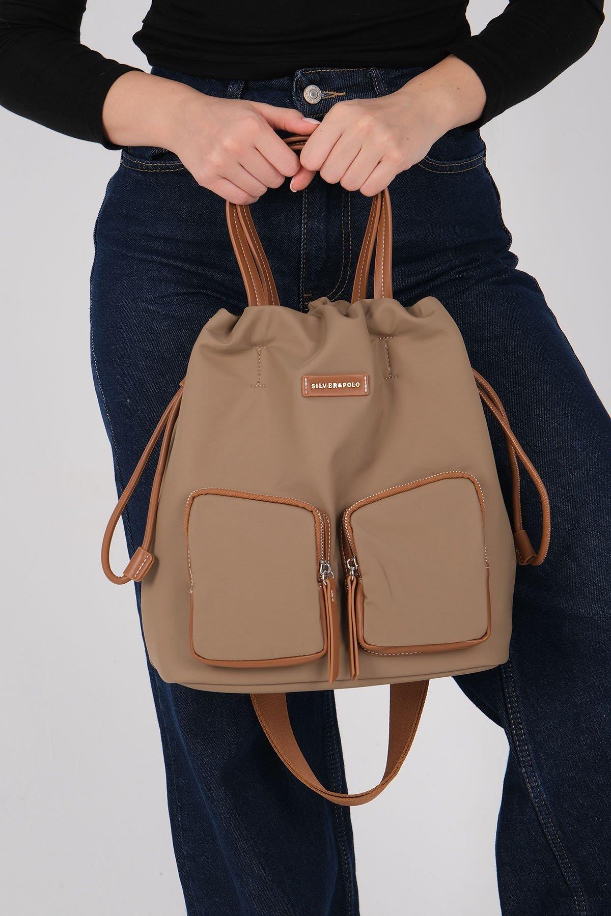Silver & Polo SP1232 Kadın Sırt Çantası Vizon-Taba