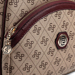 Silver & Polo Koyu Bej - Bordo SP945 Kadın Sırt Çantası