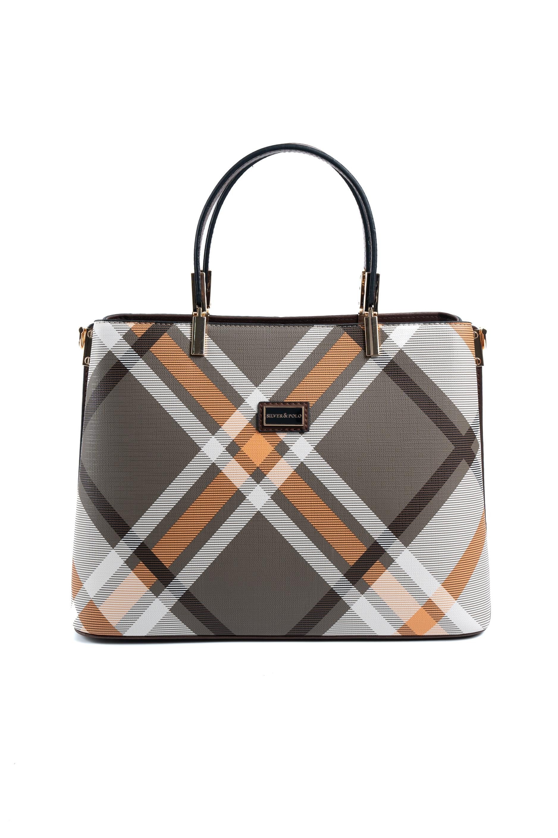 Silver & Polo Haki - Kahve SP924 Kadın El Çantası