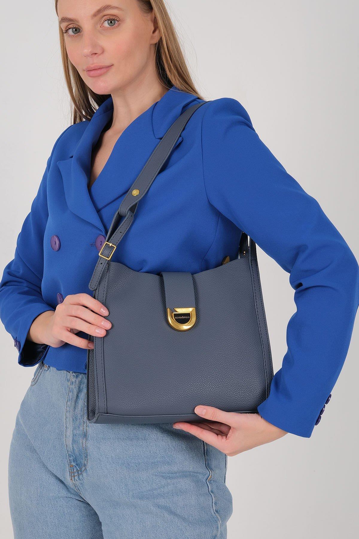 Silver & Polo SP1242 Kadın Omuz Çantası Mavi