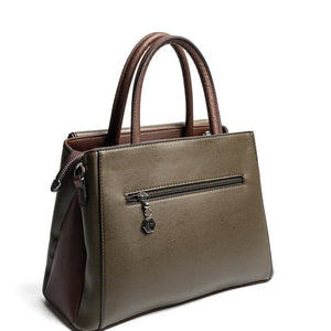 Silver & Polo SP1264 Kadın El Çantası Düz Zeytuni-Kahve