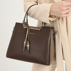 Silver & Polo Kahve - Vizon SP969 Kadın El Çantası