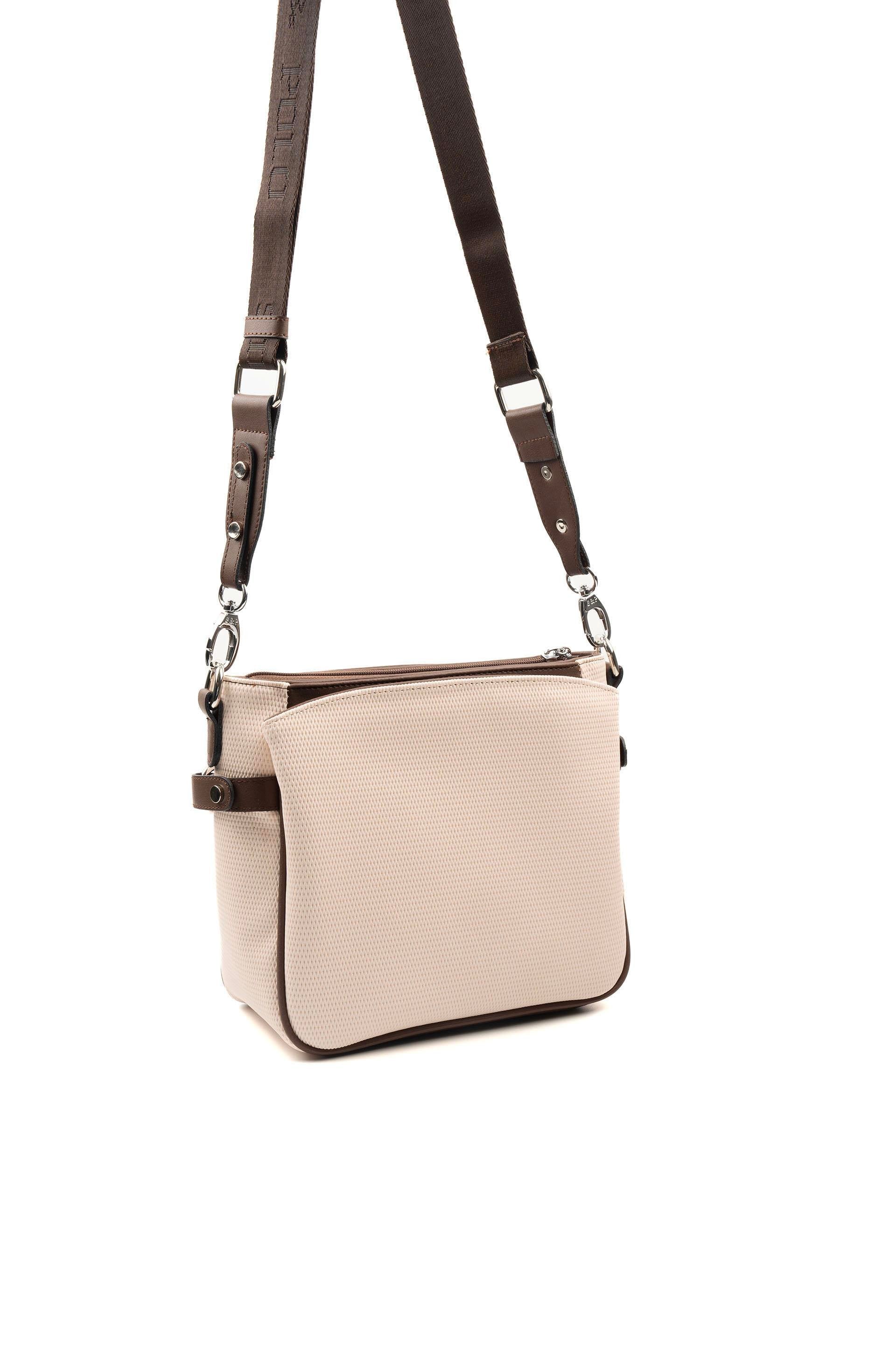 Silver & Polo Bej - Kahve SP884 Kadın Çapraz Çanta