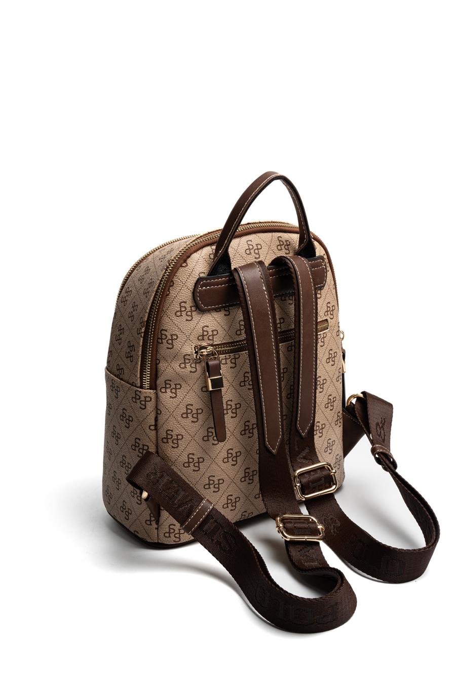 Silver & Polo Koyu Bej - Kahve SP901 Kadın Sırt Çantası