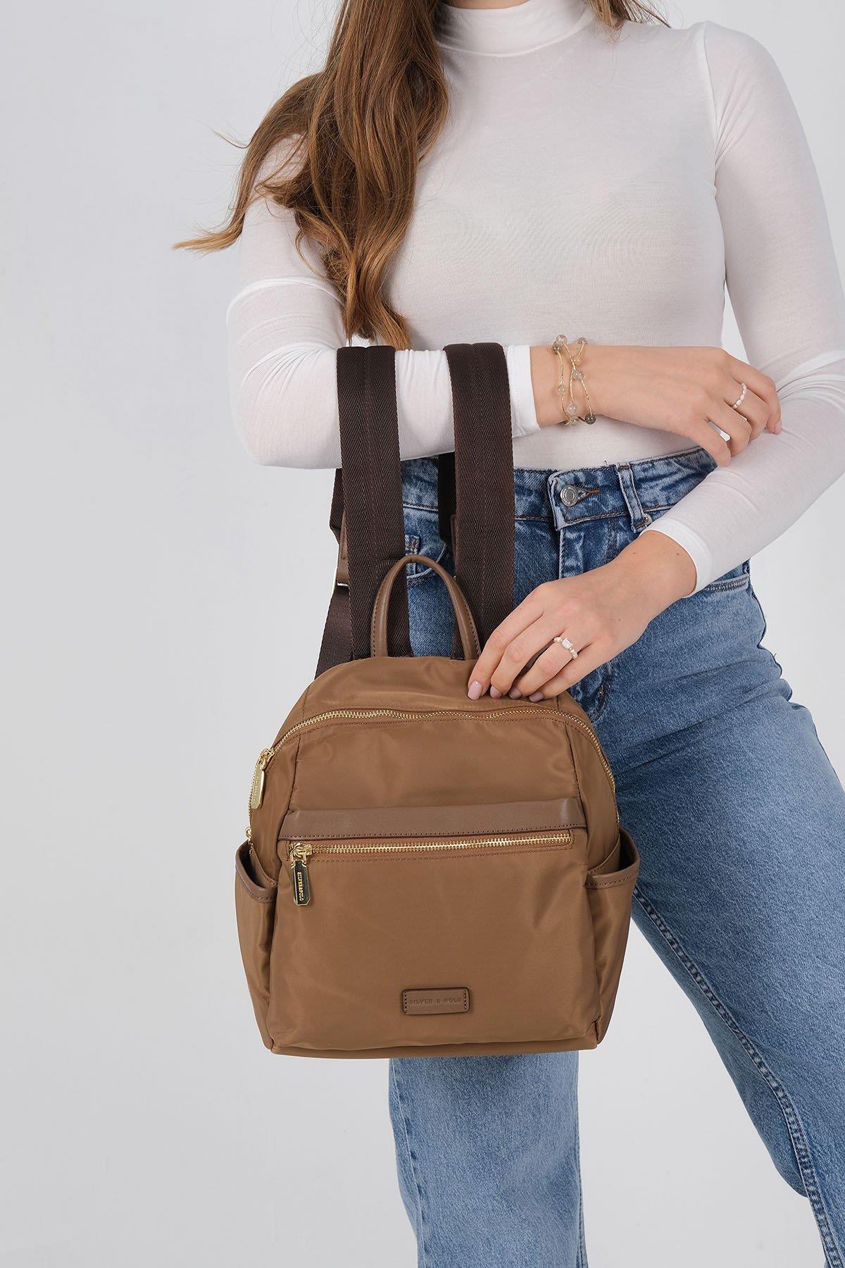 Silver & Polo SP1209 Kadın Sırt Çantası Tütün-Kahve