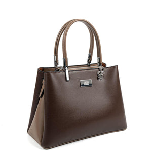 Silver & Polo SP1098 Kadın El Çantası Düz Kahve-Vizon