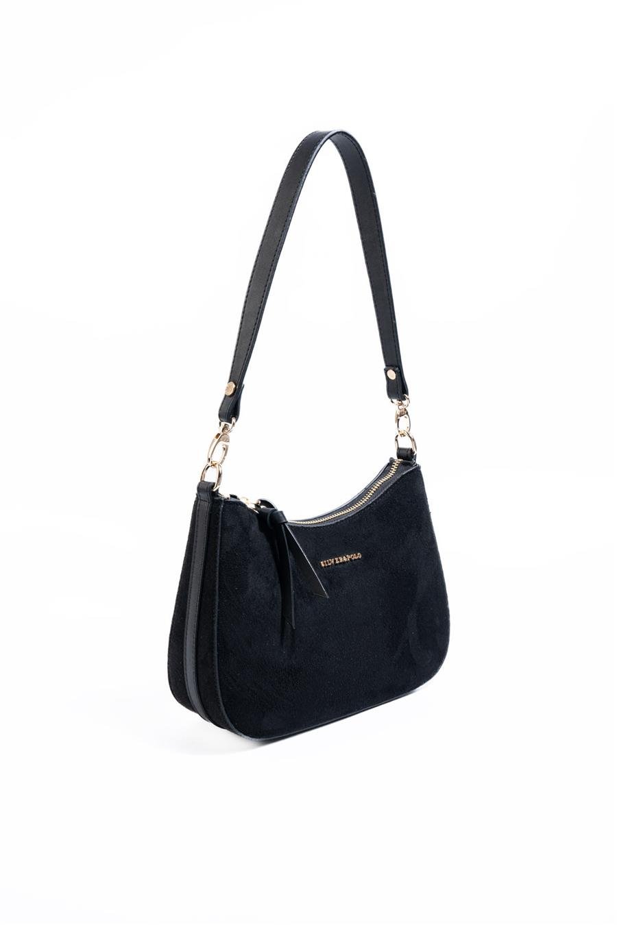 Silver & Polo SP1259 Kadın Omuz Çantası Süet Siyah