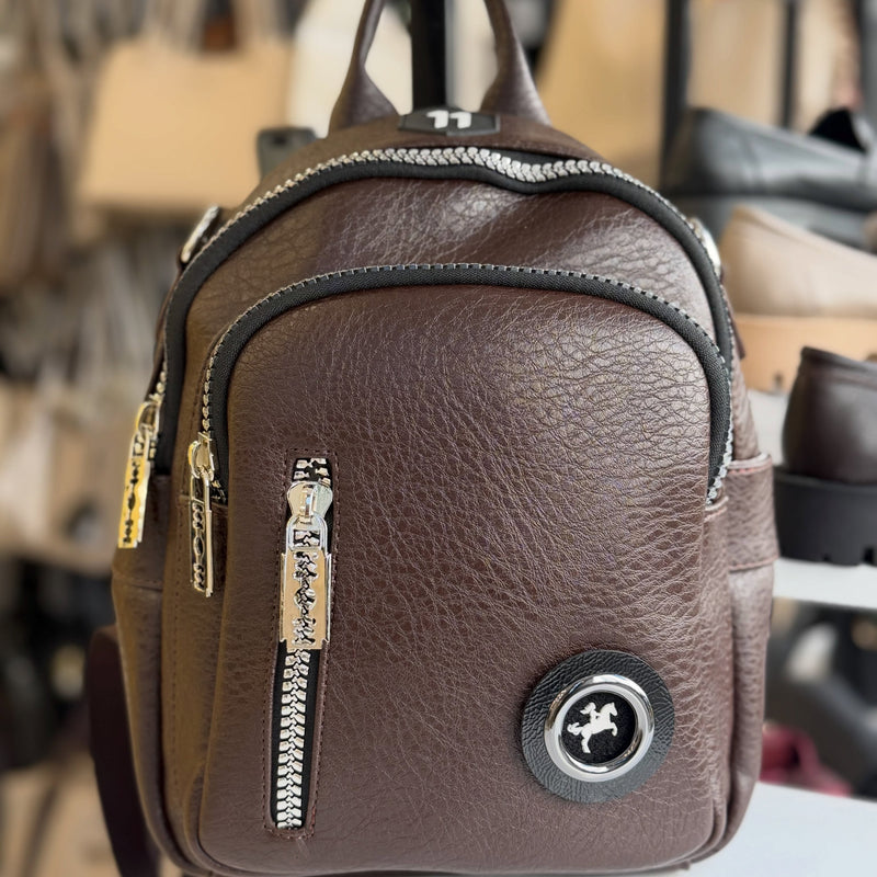 Nas Bag Acı Kahve Çok Bölmeli ve Çift Kullanımlı Kadın Sırt ve Omuz Çantası - 1018 - 2