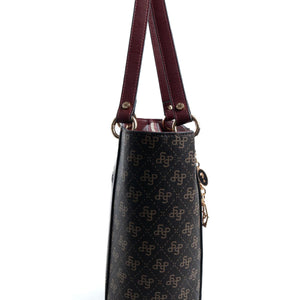 Silver & Polo Kahve Sarı - Bordo SP1176 Kadın Omuz Çantası