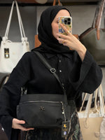 Nas Bag Siyah Buzzy Çok Bölmeli & Hafif Kadın Çapraz Omuz Çantası - 1131