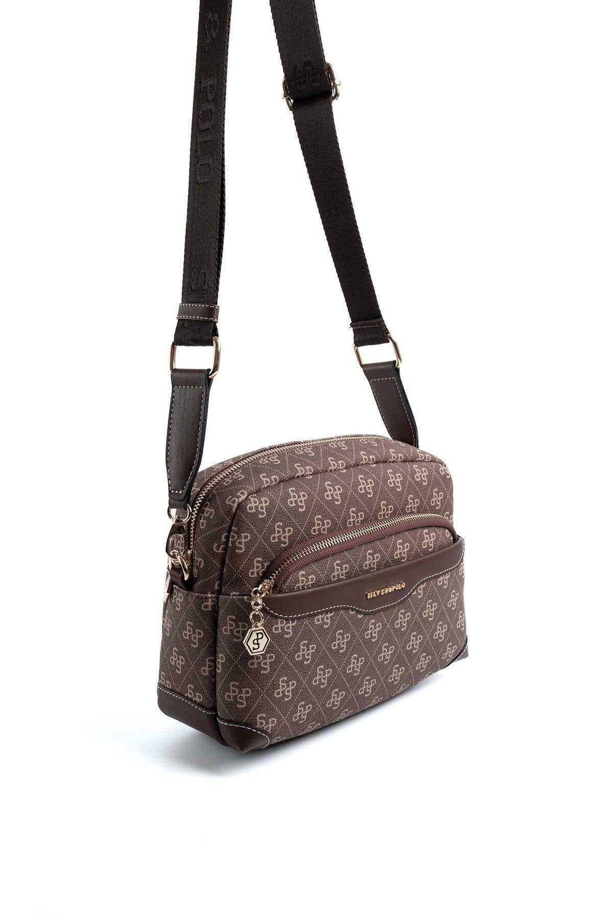 Silver & Polo Kahve SP1201 Kadın Çapraz Çanta
