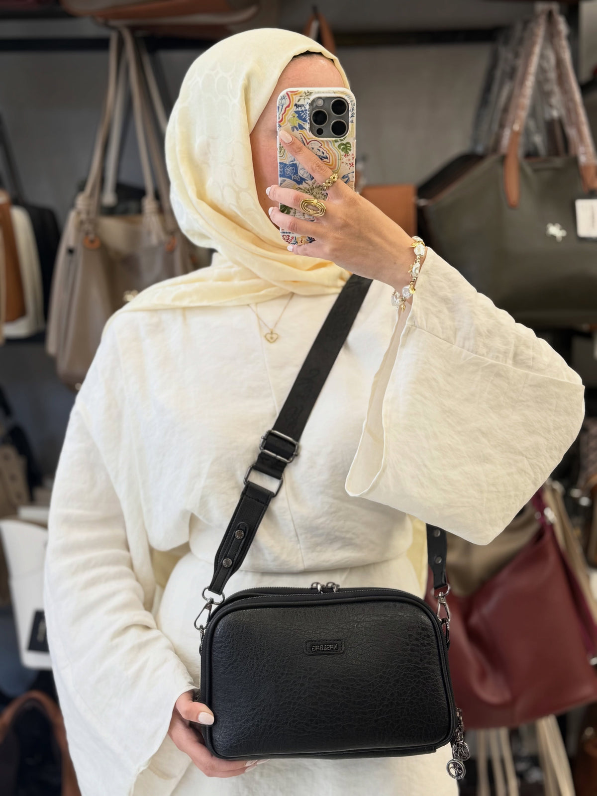Nas Bag Siyah Ortası Mıknatıslı İki Gözlü Kadın Çanta - 1207