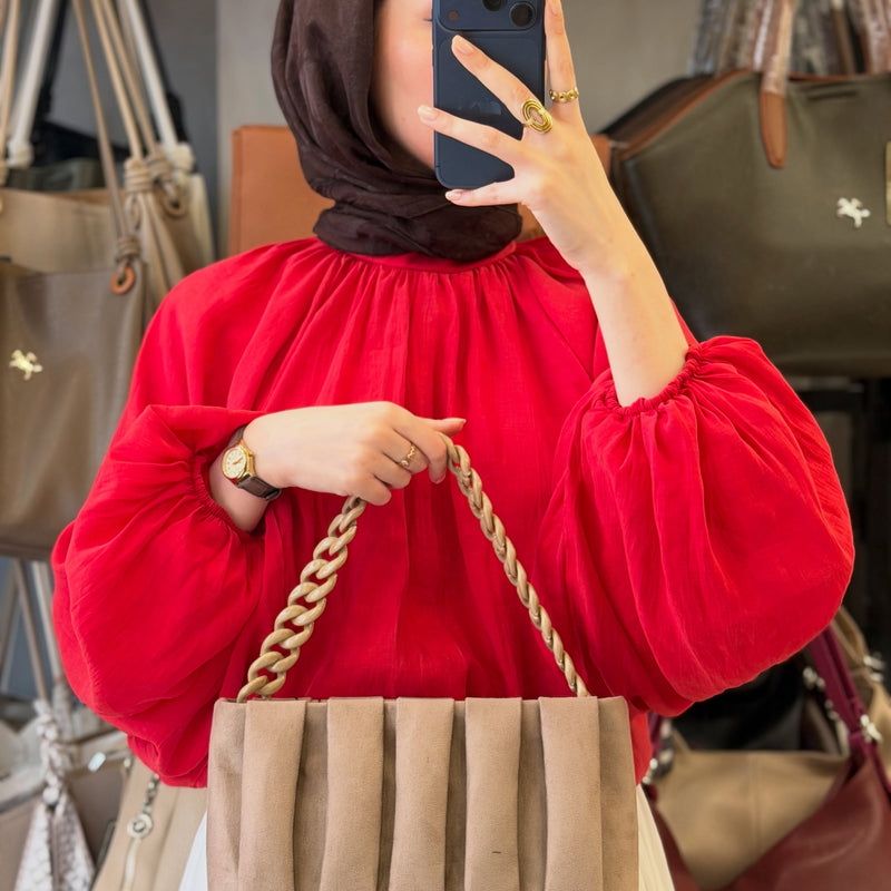 Nas Bag Pileli Omuz ve El Çantası - 1218 - 5