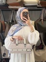 Silver & Polo Bordo Kazayağı Ekose El Çantası - 1258