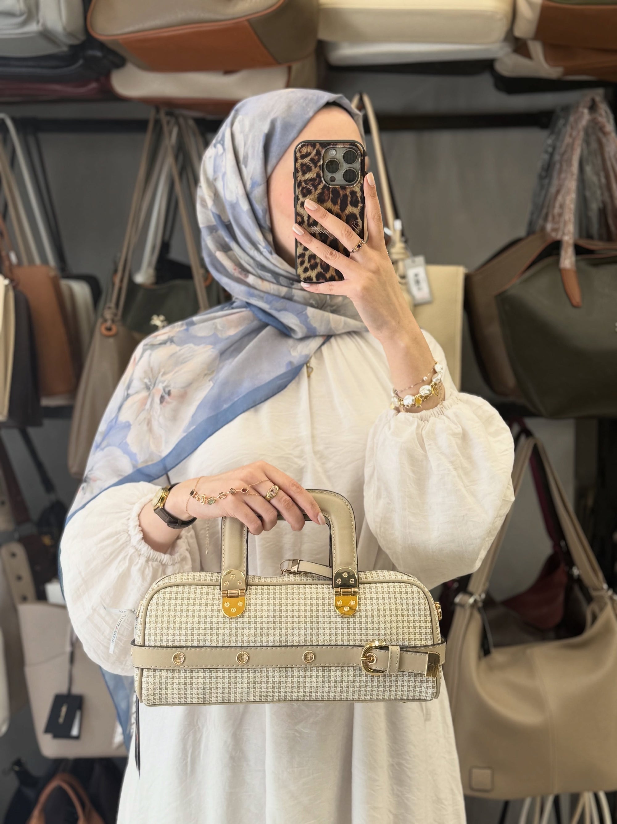 Silver & Polo Kum Kazayağı Ekose El Çantası - 1258