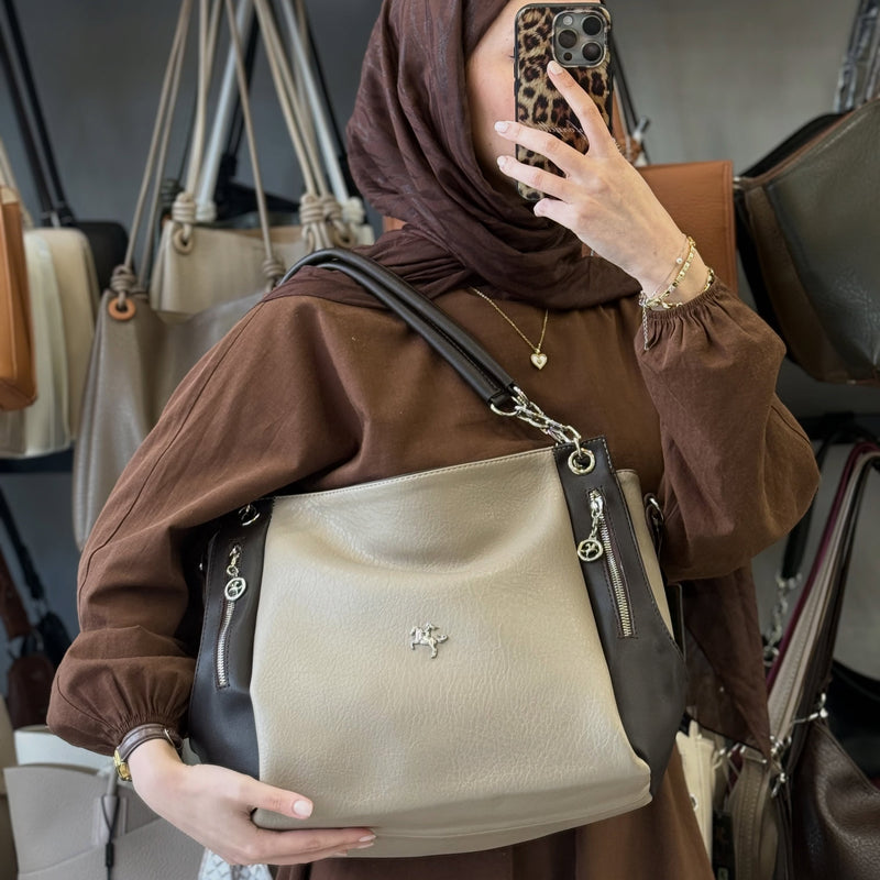 Nas Bag Zamansız Şıklık ve Maksimum Kullanışlılık: Çok Gözlü Deri Omuz Çantası - 1274 - 1