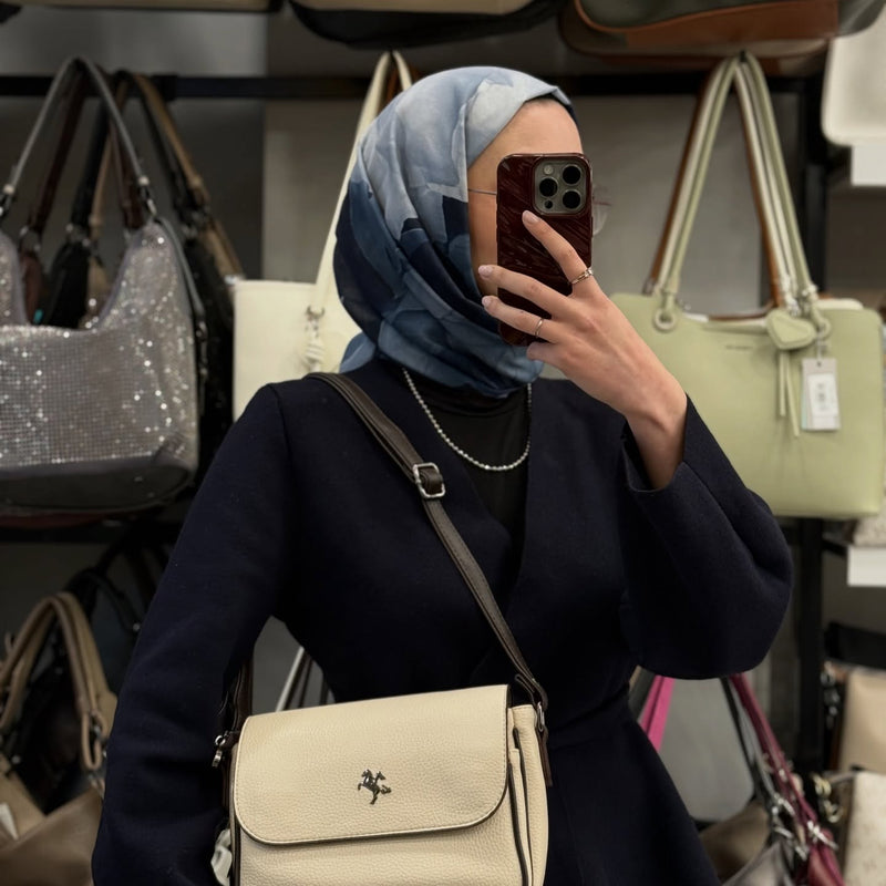 NASBAG Krem Kahve Victoria Çapraz Çanta  - 1289 - 1