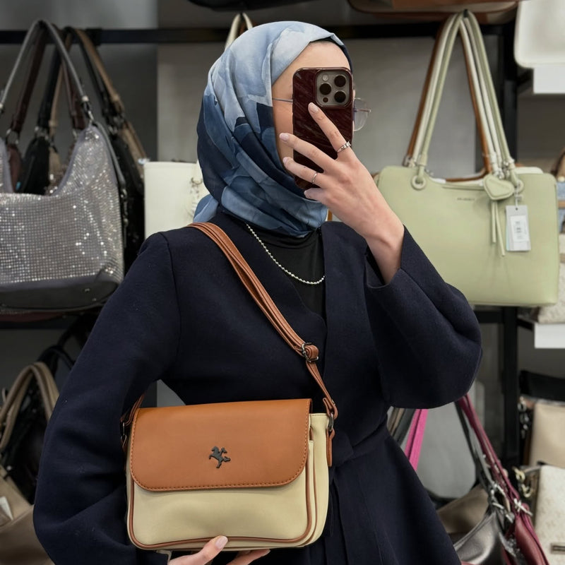 NASBAG Taba Krem Karaca Çapraz Çanta  - 1289 - 1
