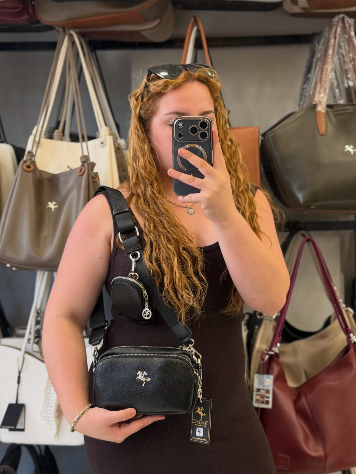 Nas Bag Çift Bölmeli Askılı Omuz ve Çapraz Kadın Çantası (Mini Cüzdan Hediyeli) - 1306