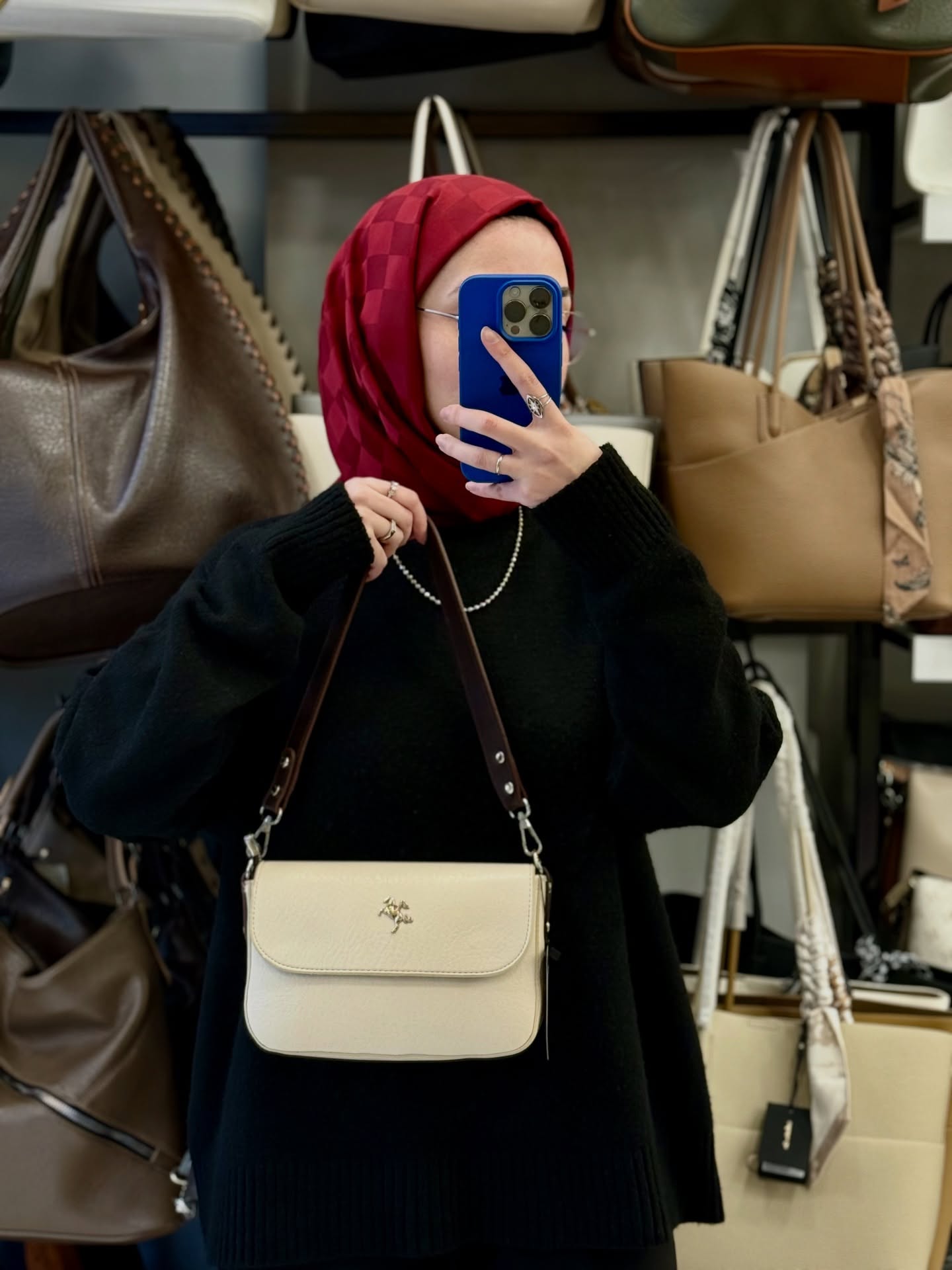 Nas Bag Krem Kahve Pratik Kadın Çantası - 1331