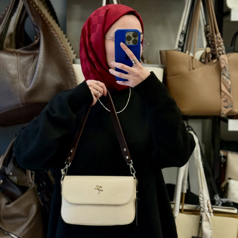 Nas Bag Krem Kahve Pratik Kadın Çantası - 1331 - 20