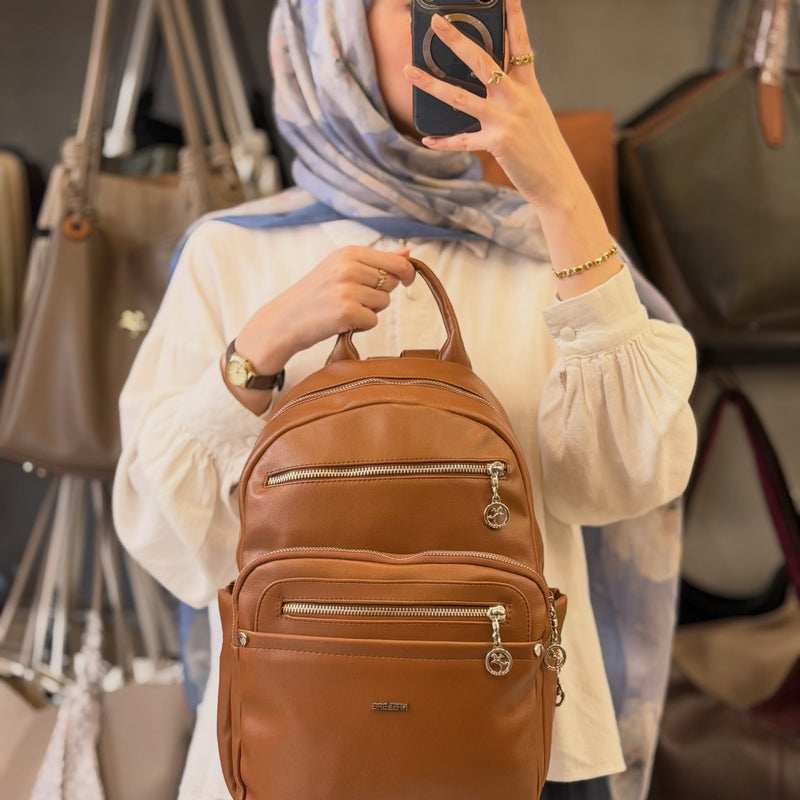 Nas Bag Taba Victoria Kadın Çok Gözlü Sırt Çantası - 1358 - 1