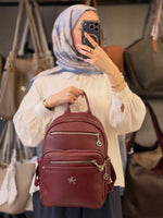 Nas Bag Bordo Victoria Kadın Çok Gözlü Sırt Çantası - 1358