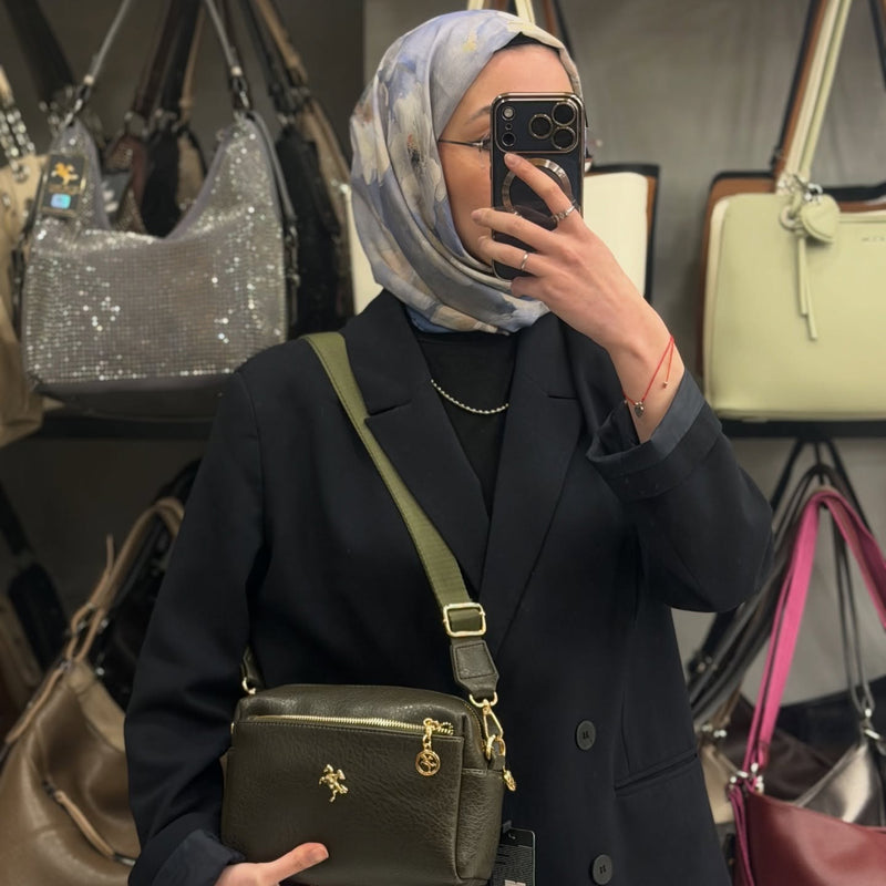 Nas Bag Çok Bölmeli Yumuşak Dokulu Ayarlanabilir Askılı Omuz ve Çapraz Kadın Çantası - 1369 - 57