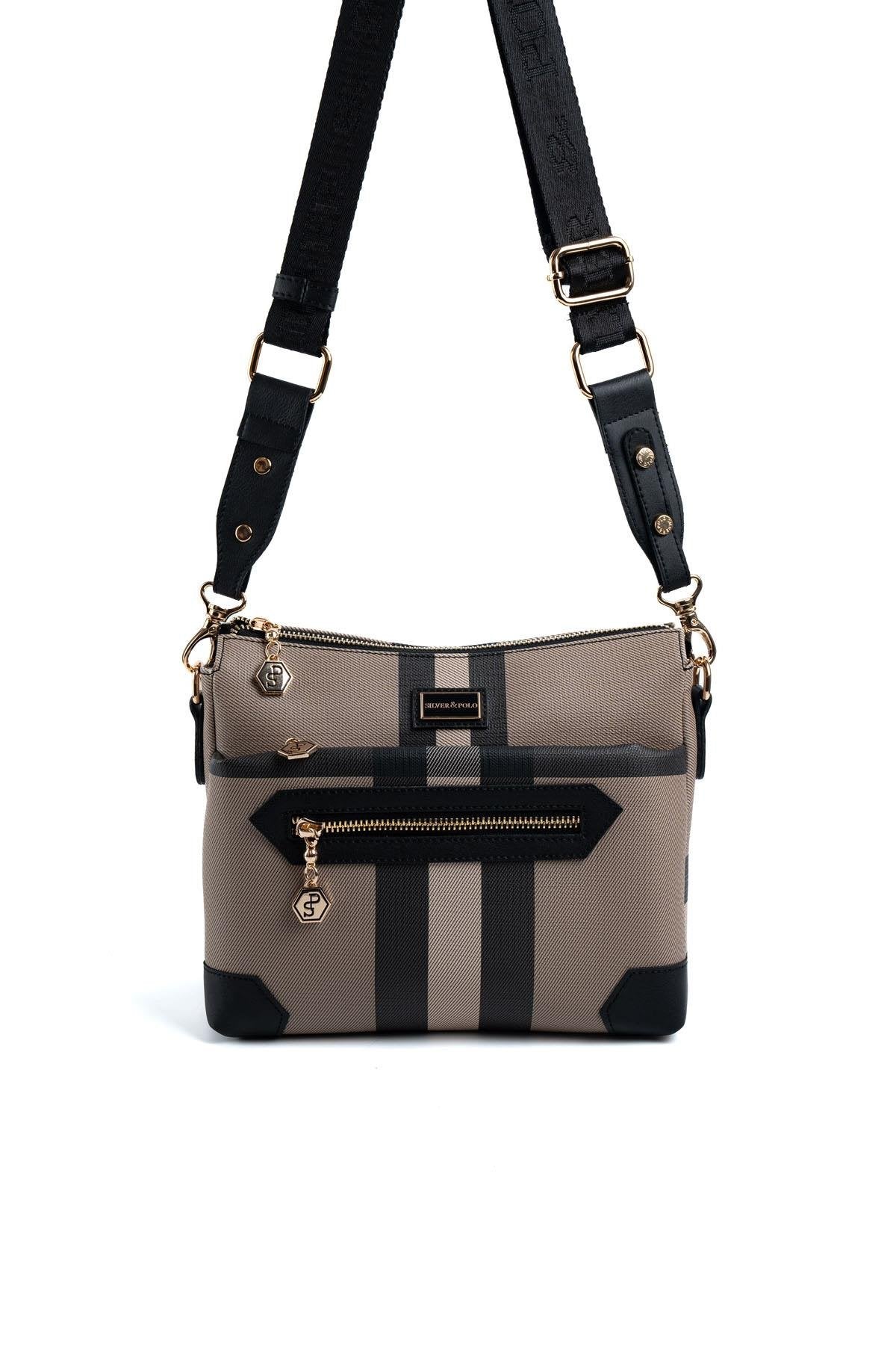 Silver & Polo Kahve - Siyah SP1110 Kadın Çapraz Çanta