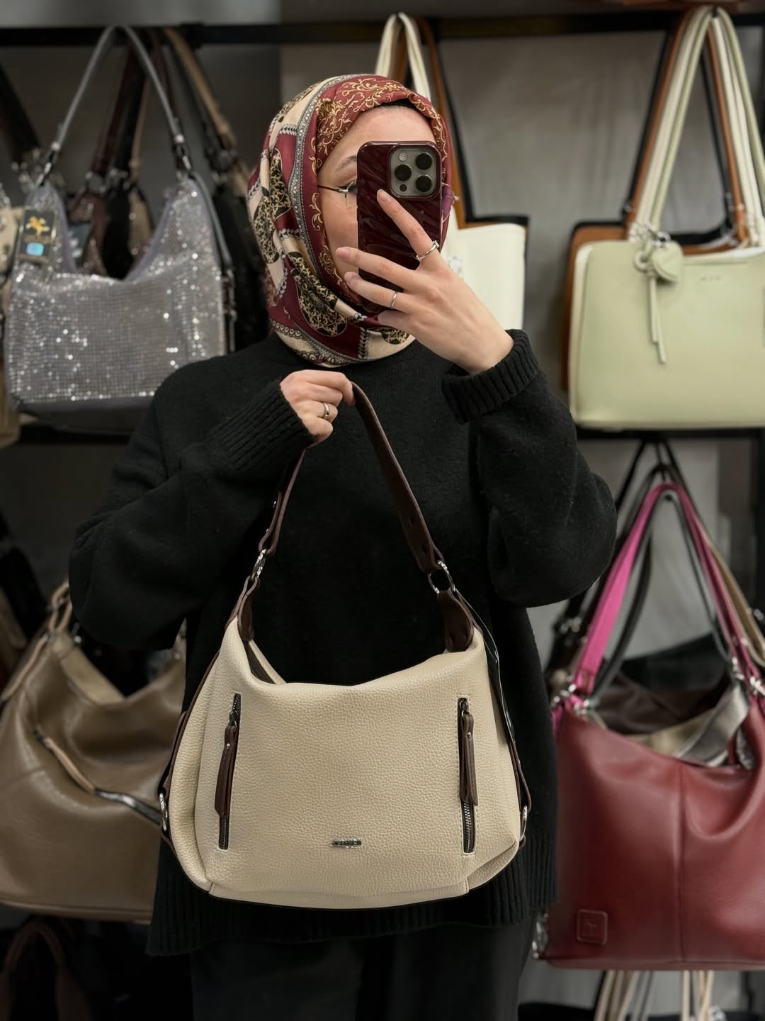 NASBAG Çift Ana Bölmeli Kadın El ve Omuz Çantası - 1397