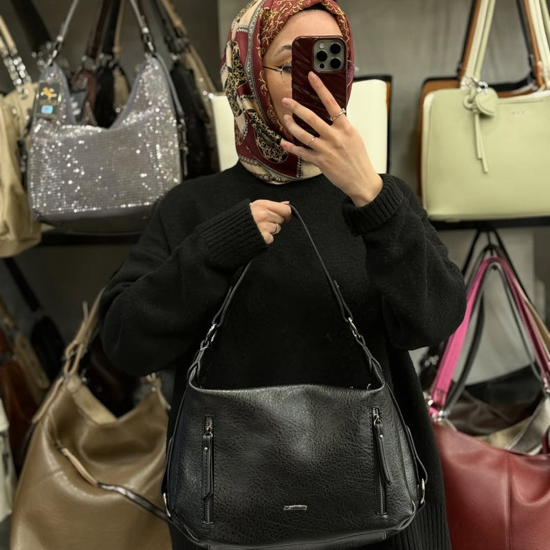 NASBAG Çift Ana Bölmeli Kadın El ve Omuz Çantası - 1397 - 5