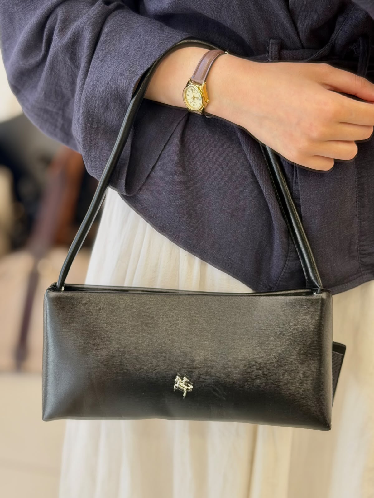 Nas Bag Siyah Zarif & Minimalist Baget Omuz Çantası Koleksiyonu - 1403