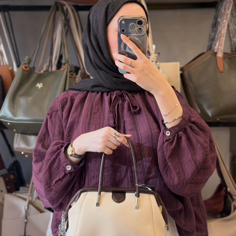 Nas Bag Krem Kahve Çok Bölmeli ve Yumuşak Dokulu El ve Omuz Çantası - 1420