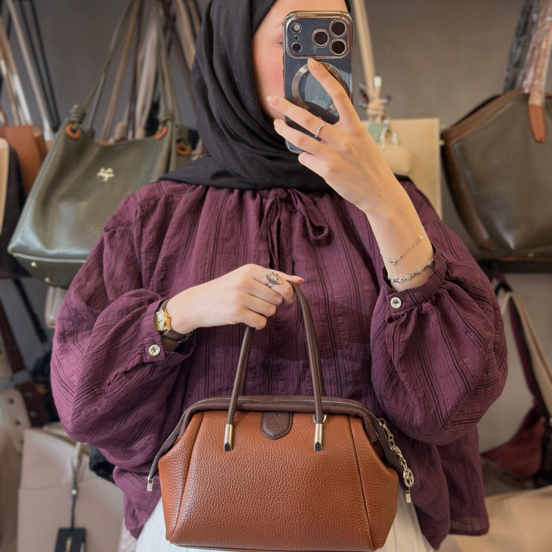 Nas Bag Taba Kahve Çok Bölmeli ve Yumuşak Dokulu El ve Omuz Çantası - 1420 - 1