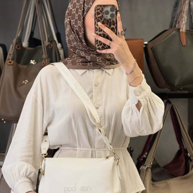 Nas Bag Üç Bölmeli Yumuşak Dokulu Ayarlanabilir Geniş Askılı Kadın Çapraz Omuz Çantası - 1427 - 1