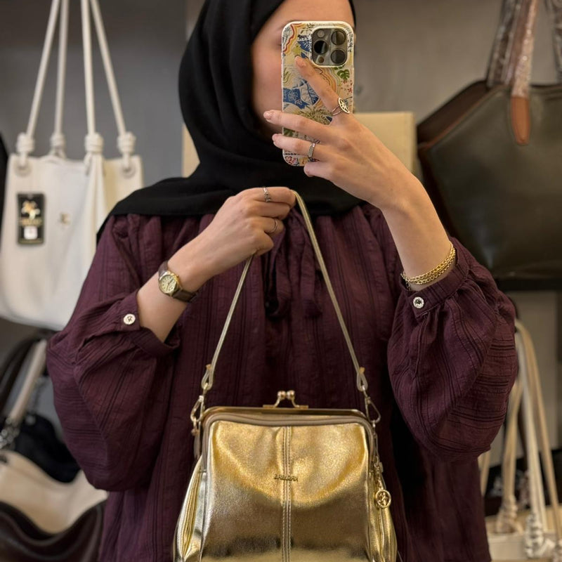 Nas Bag Burslu Klipsli Vintage Omuz ve Çapraz Çanta - 1432 - 44