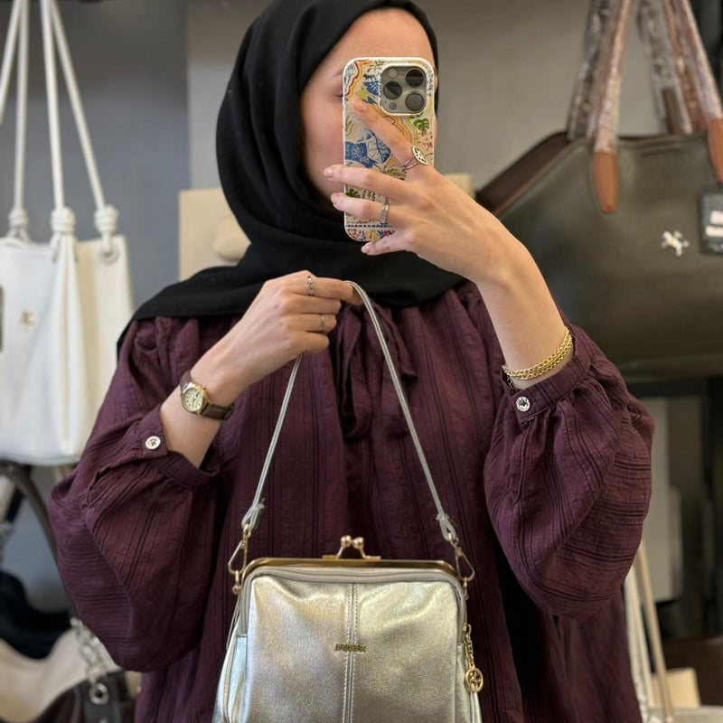 Nas Bag Burslu Klipsli Vintage Omuz ve Çapraz Çanta - 1432 - 101