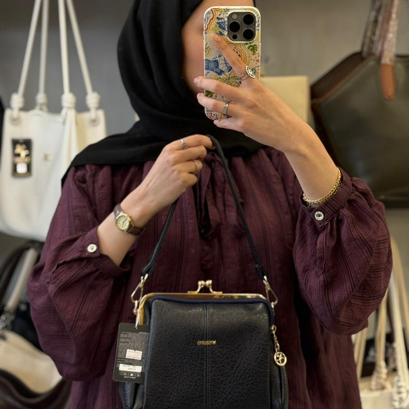 Nas Bag Burslu Klipsli Vintage Omuz ve Çapraz Çanta - 1432 - 150