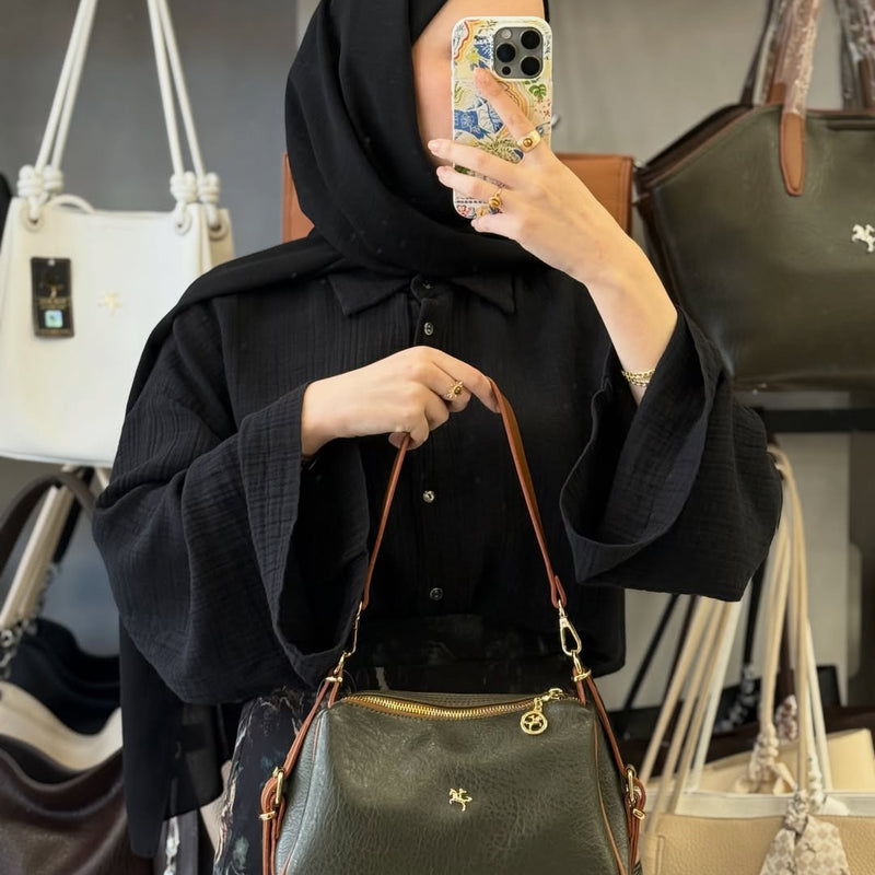 Nas Bag Kadın Omuz ve Çapraz Çanta Çok Gözlü Şık Tasarım - 1433 - 2