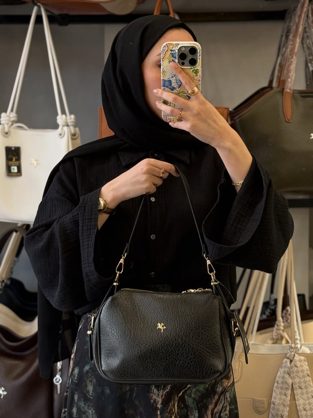 Nas Bag Siyah Kadın Omuz ve Çapraz Çanta Çok Gözlü Şık Tasarım - 1433
