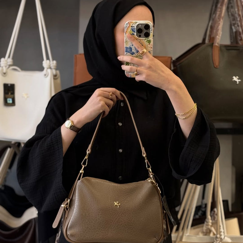 Nas Bag Vizon Kadın Omuz ve Çapraz Çanta Çok Gözlü Şık Tasarım - 1433 - 2