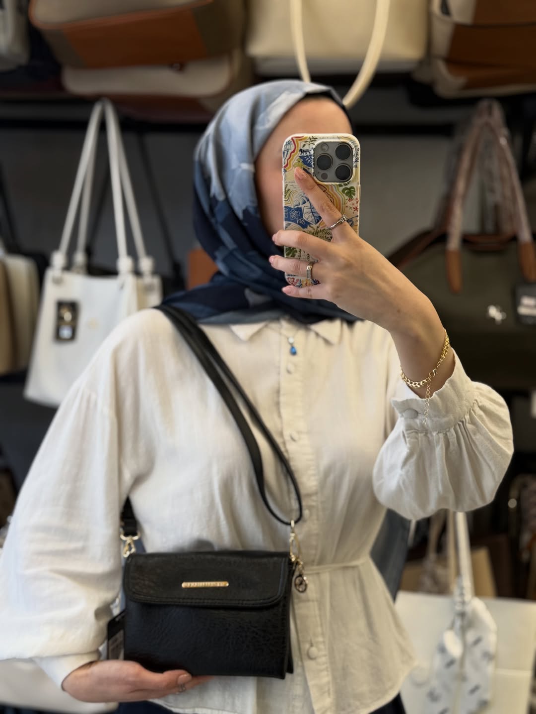Nas Bag Siyah Victoria Çok Bölmeli Mini Omuz Çantası - 1434
