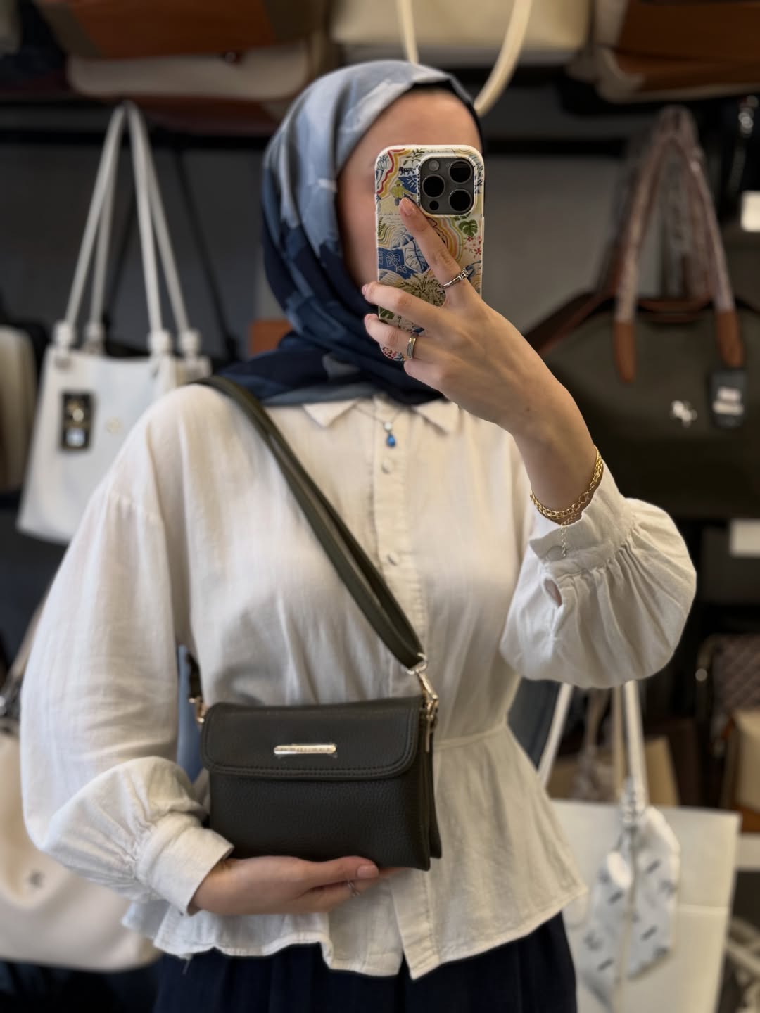 Nas Bag Haki Çok Bölmeli Mini Omuz Çantası - 1434
