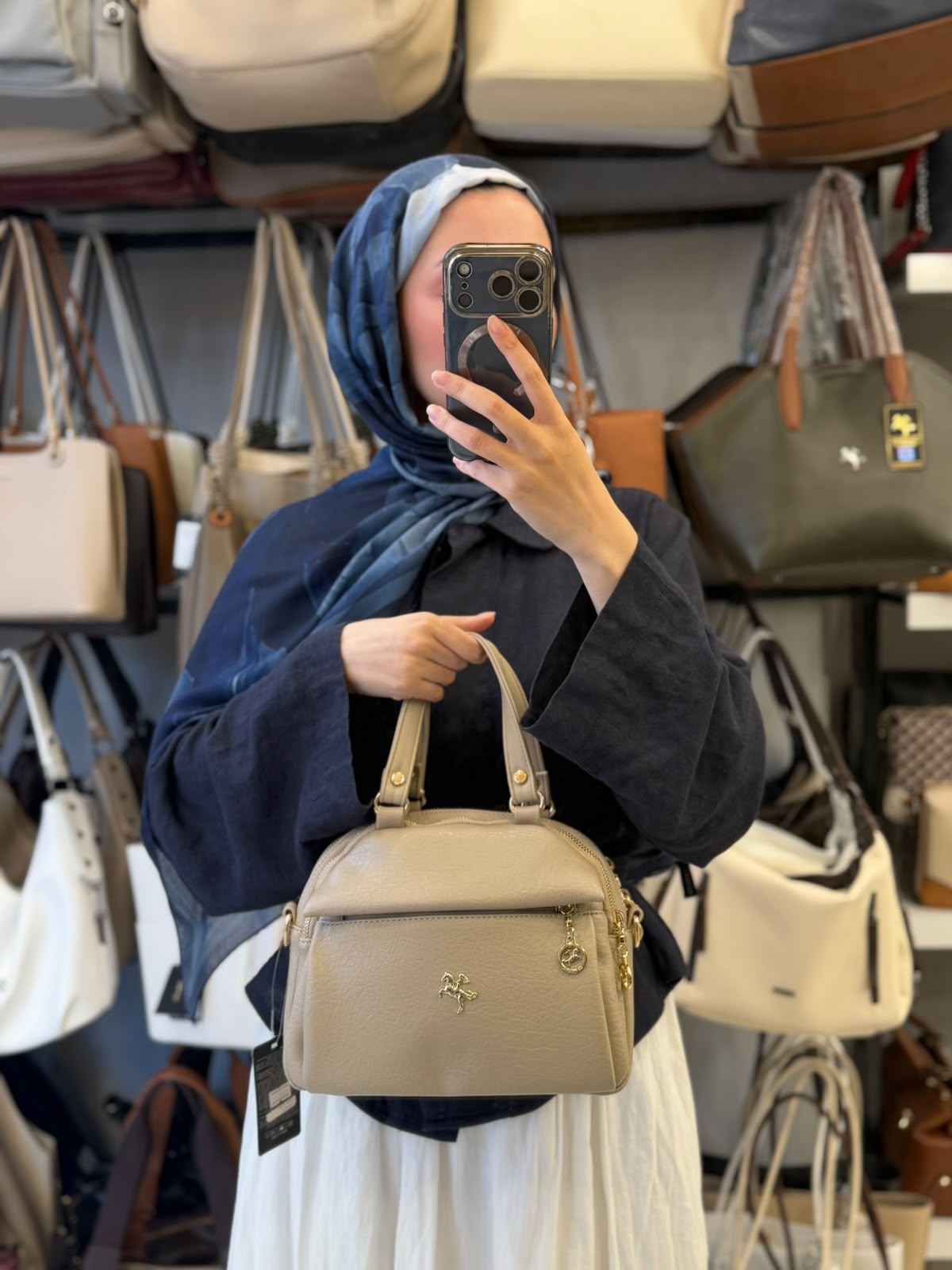 NAS Bag Kum Çok Bölmeli Yumuşak Kumaş Kadın El ve Omuz Çantası - 1438