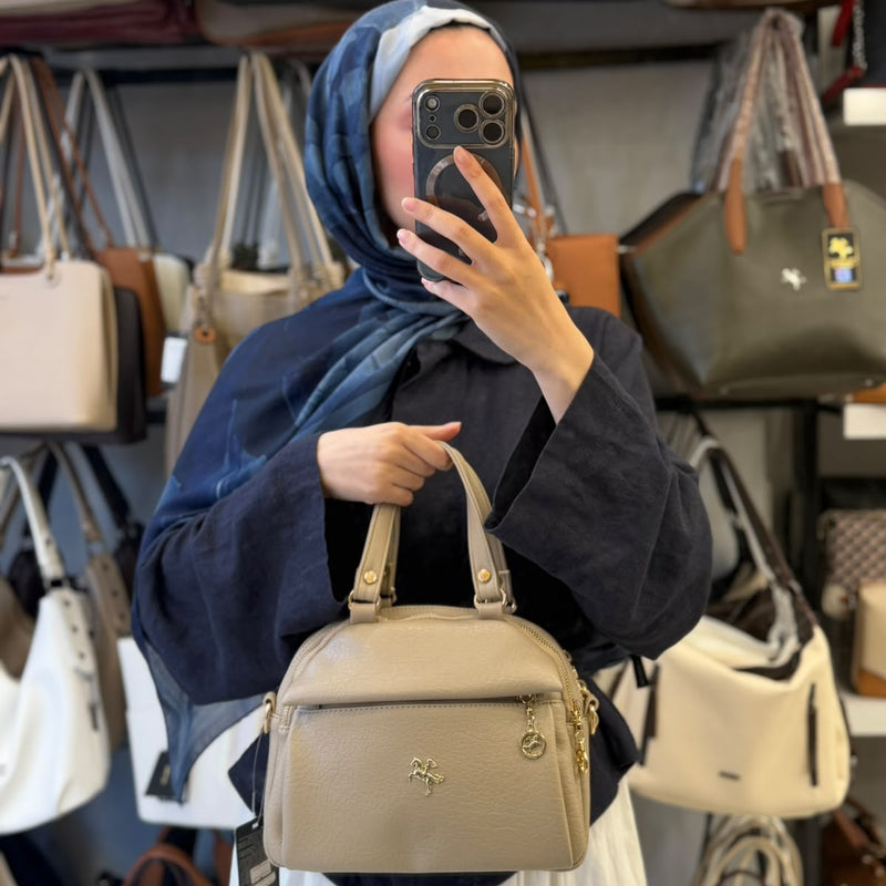 NAS Bag Çok Bölmeli Yumuşak Kumaş Kadın El ve Omuz Çantası - 1438 - 8