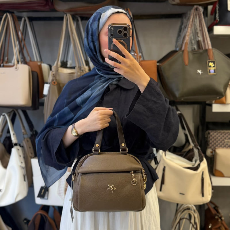 NAS Bag Çok Bölmeli Yumuşak Kumaş Kadın El ve Omuz Çantası - 1438 - 13