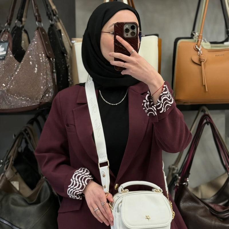 NASBAG Beyaz Bono Çok Bölmeli ve Geniş Askılı Kadın El ve Çapraz Omuz Çantası - 1444 - 2