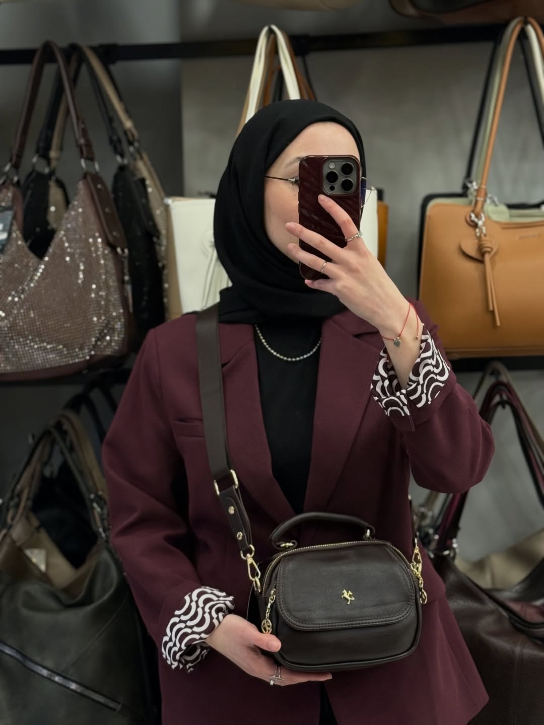 NASBAG Kahve Bono Çok Bölmeli ve Geniş Askılı Kadın El ve Çapraz Omuz Çantası - 1444